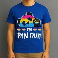 Im Pan Duh Cute Animal Panda Pansexual Flag Queer Pansexual Cute Gift T-Shirt thumb 3