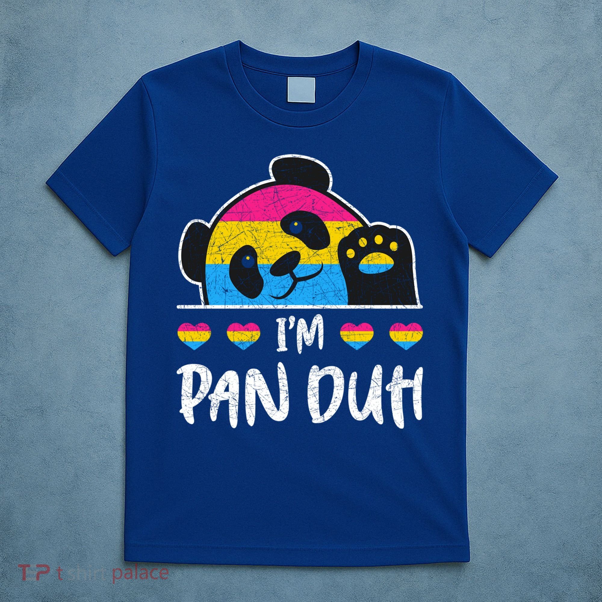Im Pan Duh Cute Animal Panda Pansexual Flag Queer Pansexual Cute Gift T-Shirt