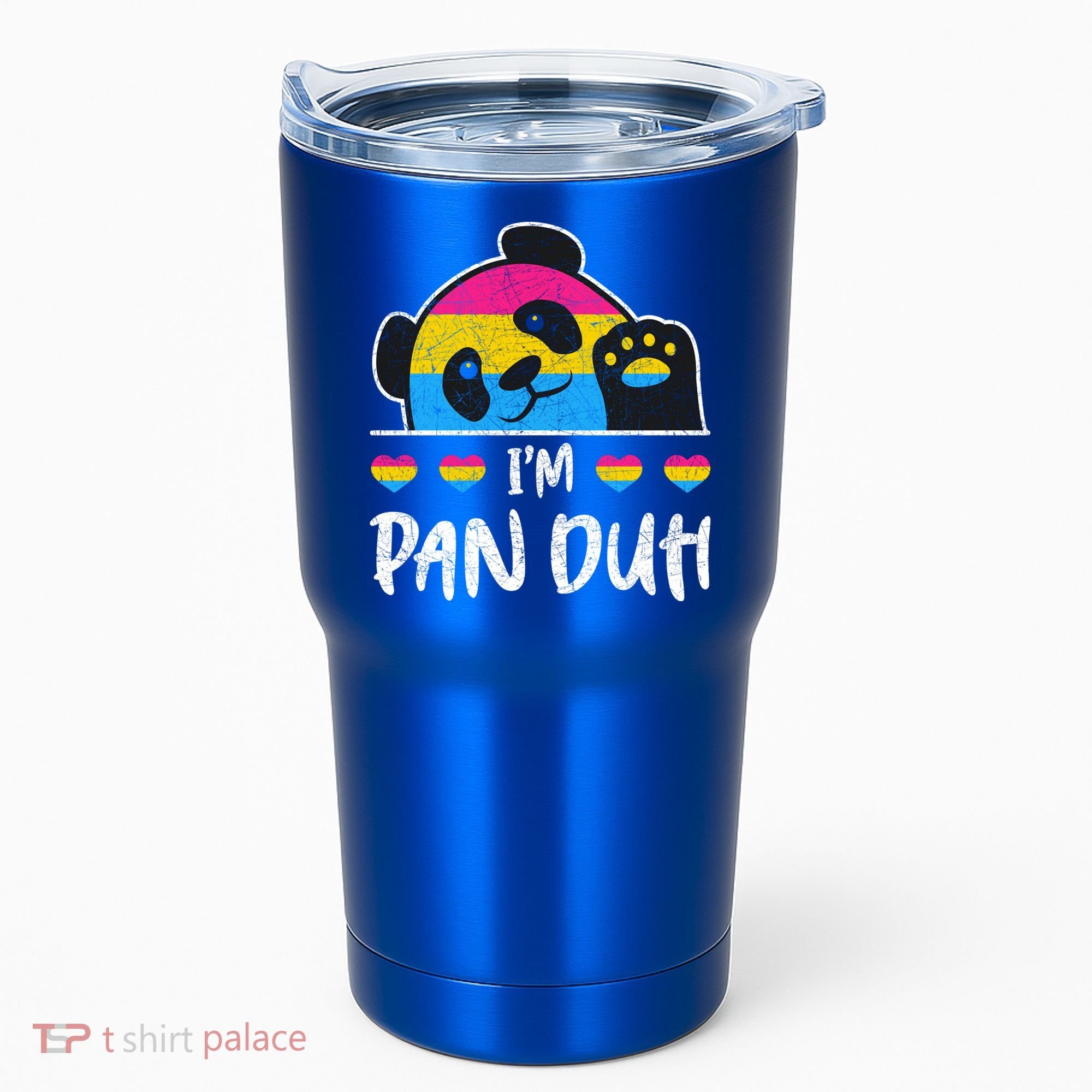 Im Pan Duh Cute Animal Panda Pansexual Flag Queer Pansexual Cute Gift Tumbler