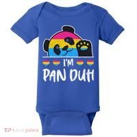 Im Pan Duh Cute Animal Panda Pansexual Flag Queer Pansexual Cute Gift Baby Bodysuit thumb 0