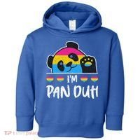 Im Pan Duh Cute Animal Panda Pansexual Flag Queer Pansexual Cute Gift Toddler Hoodie thumb 0