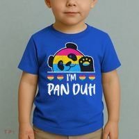 Im Pan Duh Cute Animal Panda Pansexual Flag Queer Pansexual Cute Gift Toddler T-Shirt thumb 2