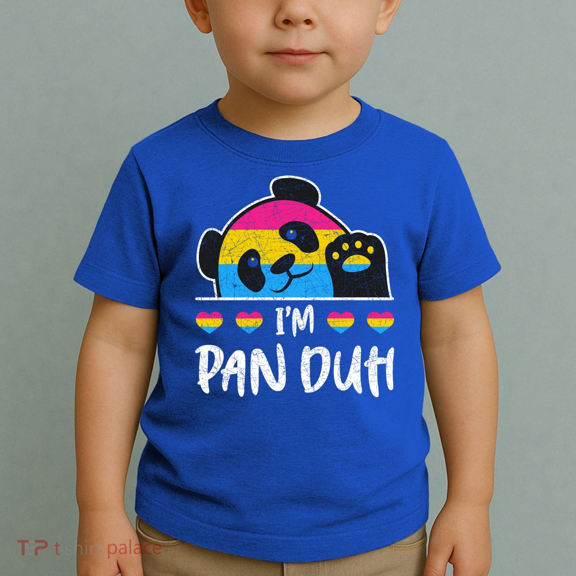 Im Pan Duh Cute Animal Panda Pansexual Flag Queer Pansexual Cute Gift Toddler T-Shirt