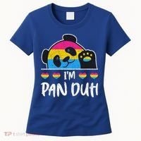Im Pan Duh Cute Animal Panda Pansexual Flag Queer Pansexual Cute Gift Women's T-Shirt thumb 0
