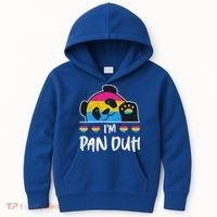 Im Pan Duh Cute Animal Panda Pansexual Flag Queer Pansexual Cute Gift Kids Hoodie thumb 0