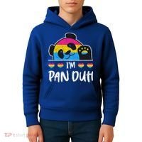 Im Pan Duh Cute Animal Panda Pansexual Flag Queer Pansexual Cute Gift Kids Hoodie thumb 4