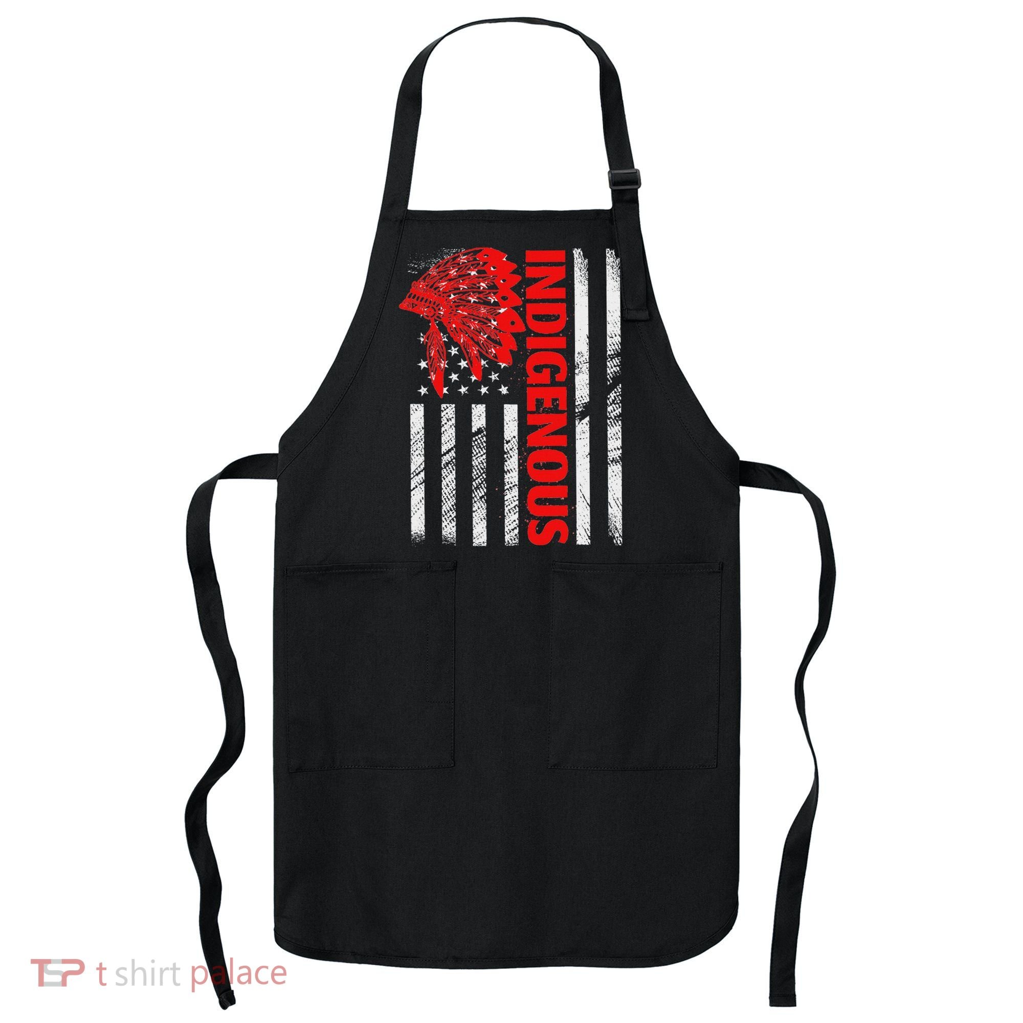 Indigenous Peoples Day Distressed Headdress Usa Flag Apron