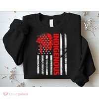 Indigenous Peoples Day Distressed Headdress Usa Flag Sweatshirt thumb 2
