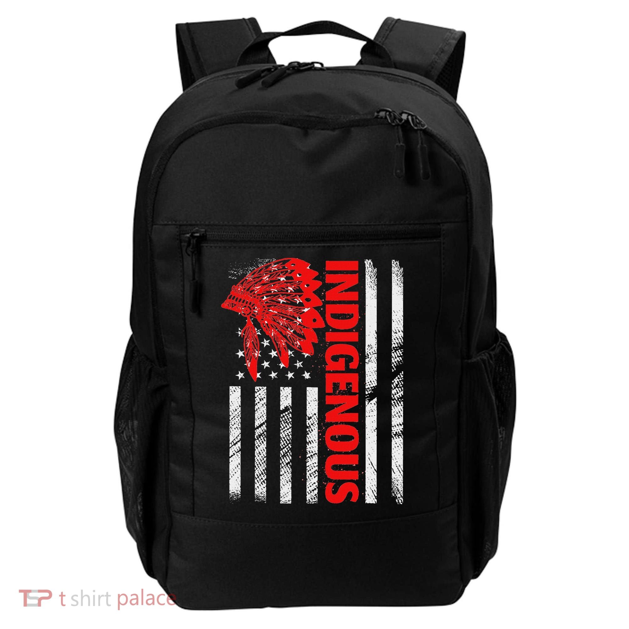 Indigenous Peoples Day Distressed Headdress Usa Flag Backpack