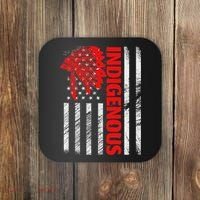 Indigenous Peoples Day Distressed Headdress Usa Flag Coaster thumb 0