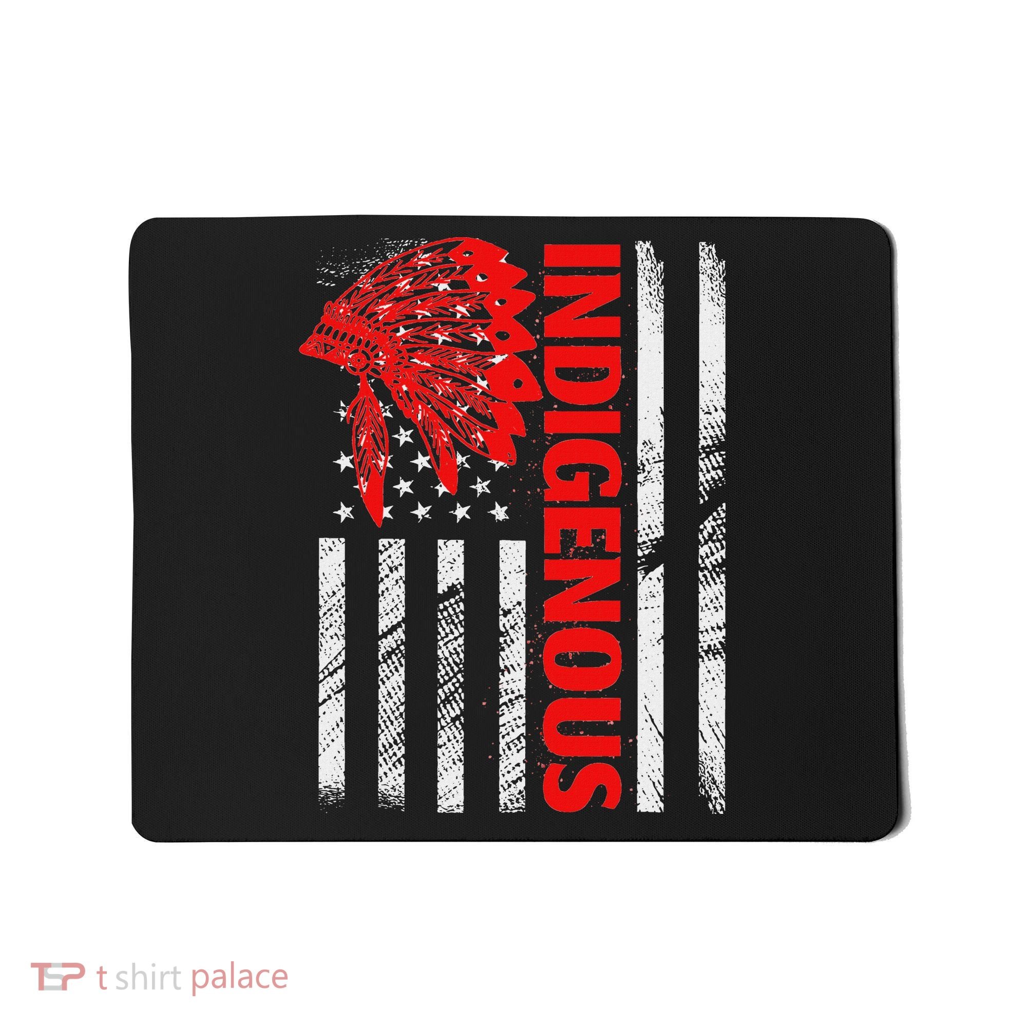 Indigenous Peoples Day Distressed Headdress Usa Flag Mousepad