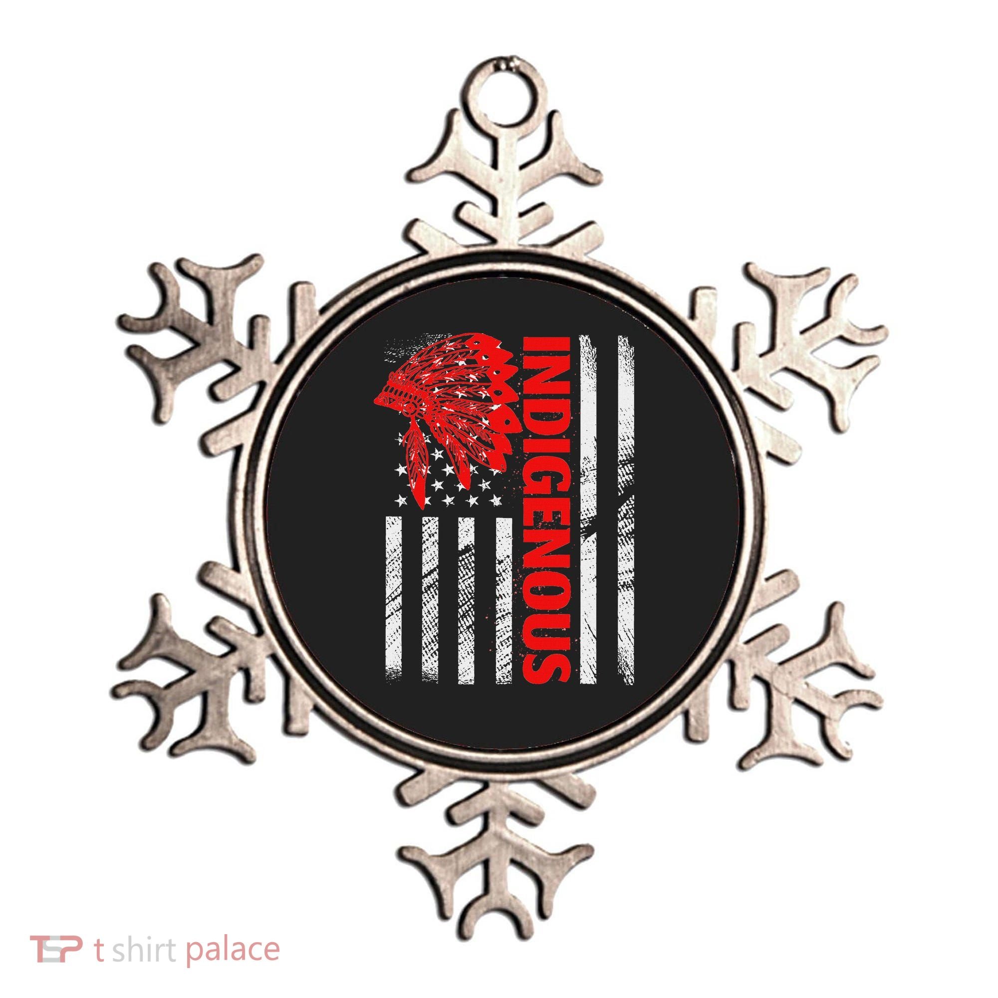 Indigenous Peoples Day Distressed Headdress Usa Flag Ornament