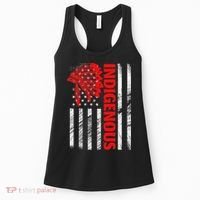 Indigenous Peoples Day Distressed Headdress Usa Flag Women's Tank Top thumb 0