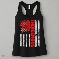 Indigenous Peoples Day Distressed Headdress Usa Flag Women's Tank Top thumb 3