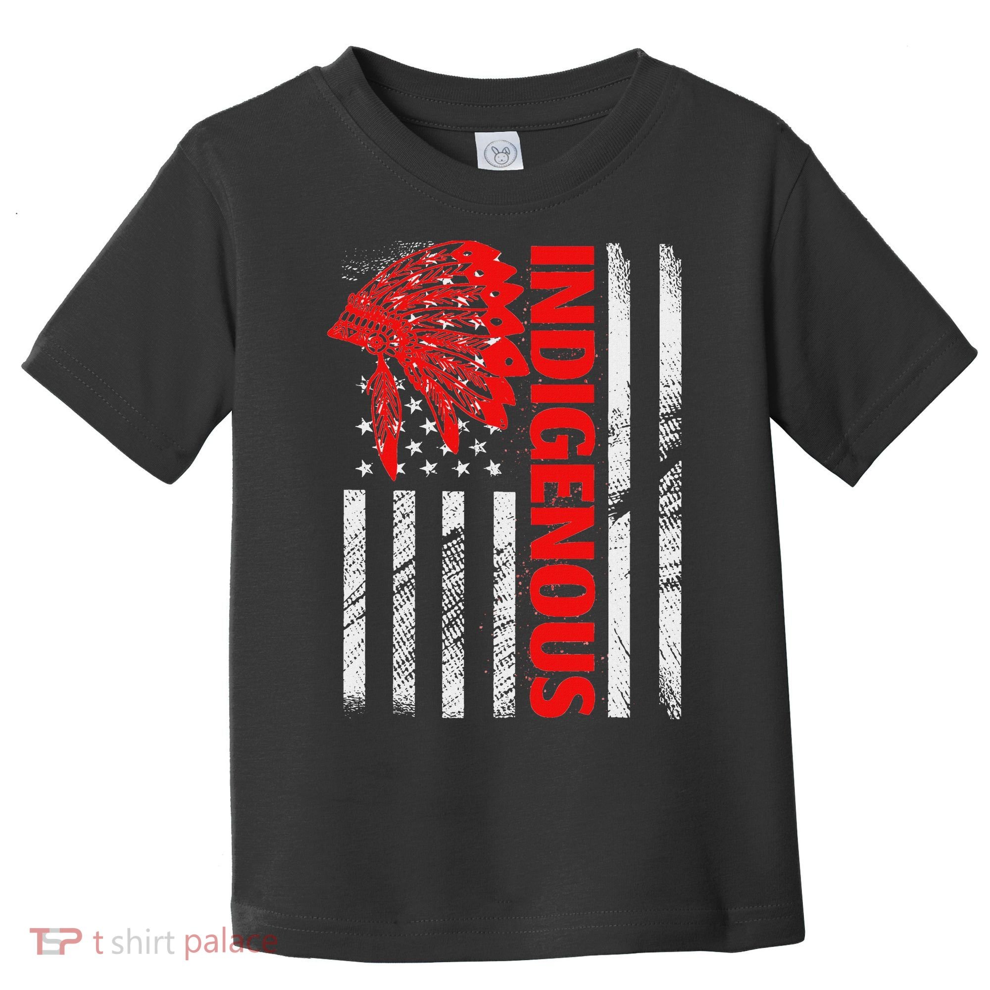 Indigenous Peoples Day Distressed Headdress Usa Flag Toddler T-Shirt