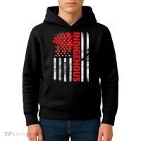 Indigenous Peoples Day Distressed Headdress Usa Flag Kids Hoodie thumb 4