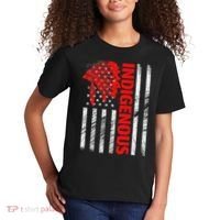 Indigenous Peoples Day Distressed Headdress Usa Flag Kids T-Shirt thumb 2