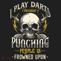 I Play Darts Because Punching People Is Frowned Upon Hat thumb 2