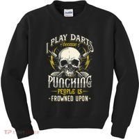 I Play Darts Because Punching People Is Frowned Upon Kids Sweatshirt thumb 0