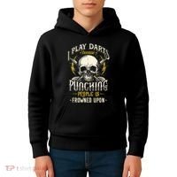I Play Darts Because Punching People Is Frowned Upon Kids Hoodie thumb 4