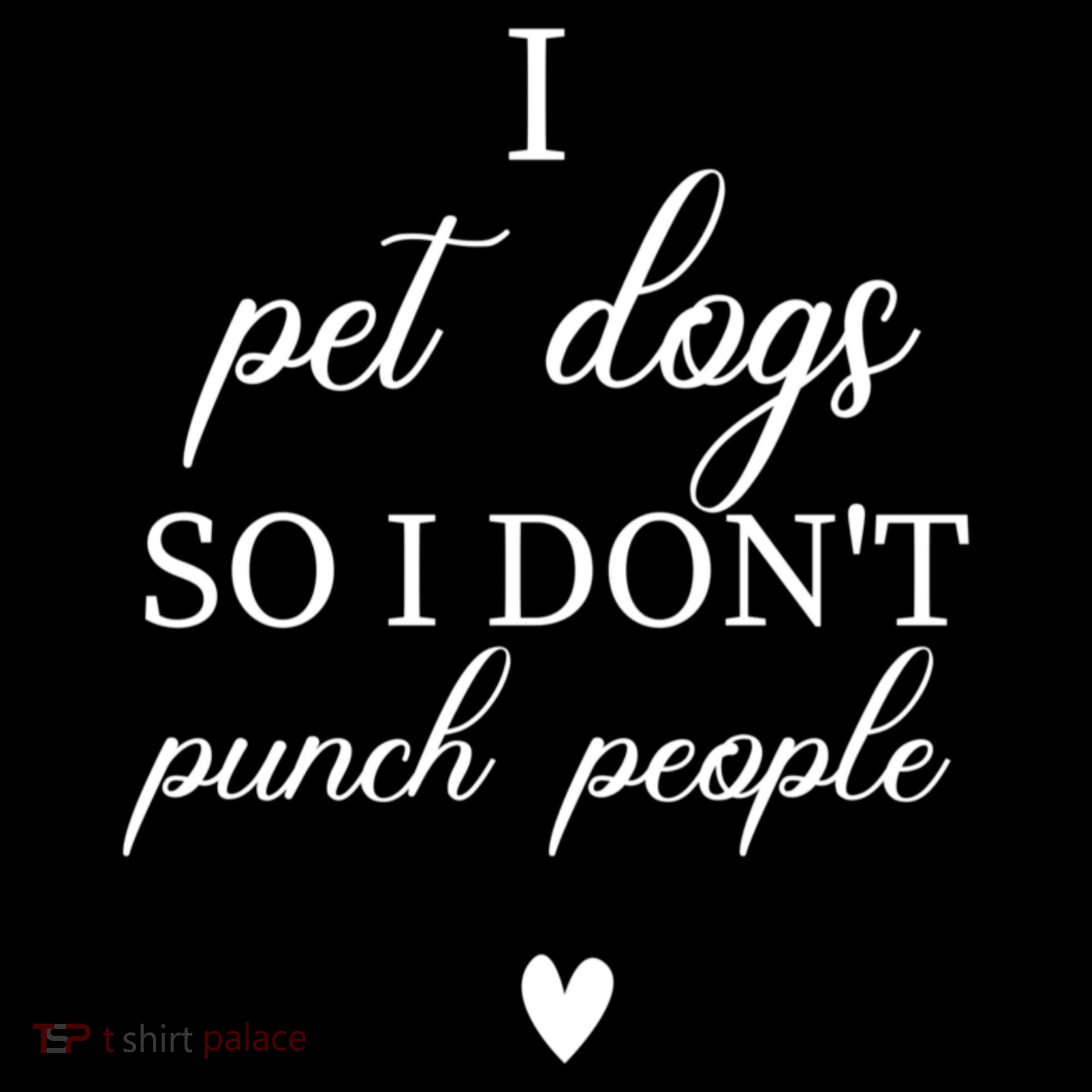 I Pet Dogs So I DonT Punch People Funny Dog Lover Stripe Pom Pom Beanie