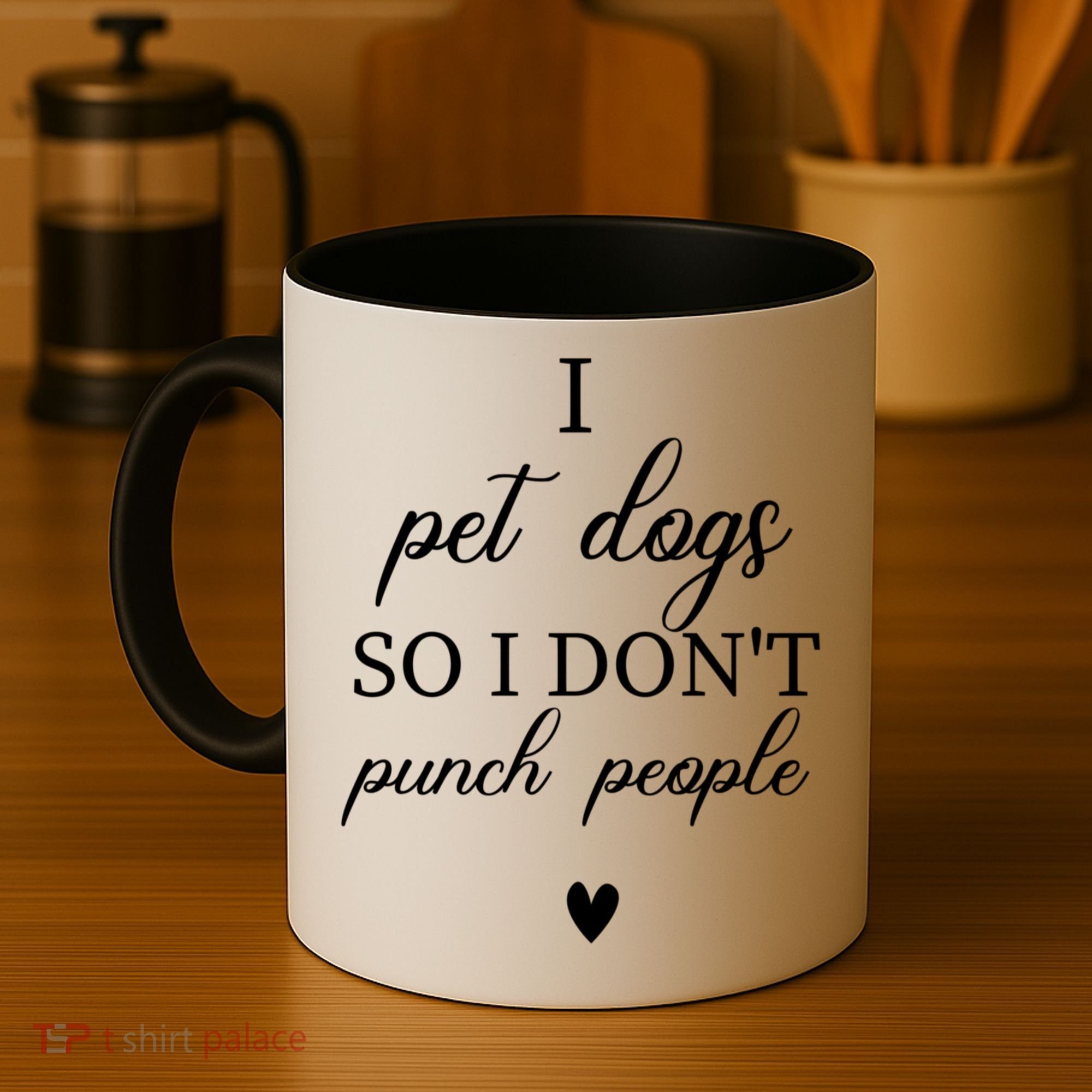 I Pet Dogs So I DonT Punch People Funny Dog Lover Coffee Mug