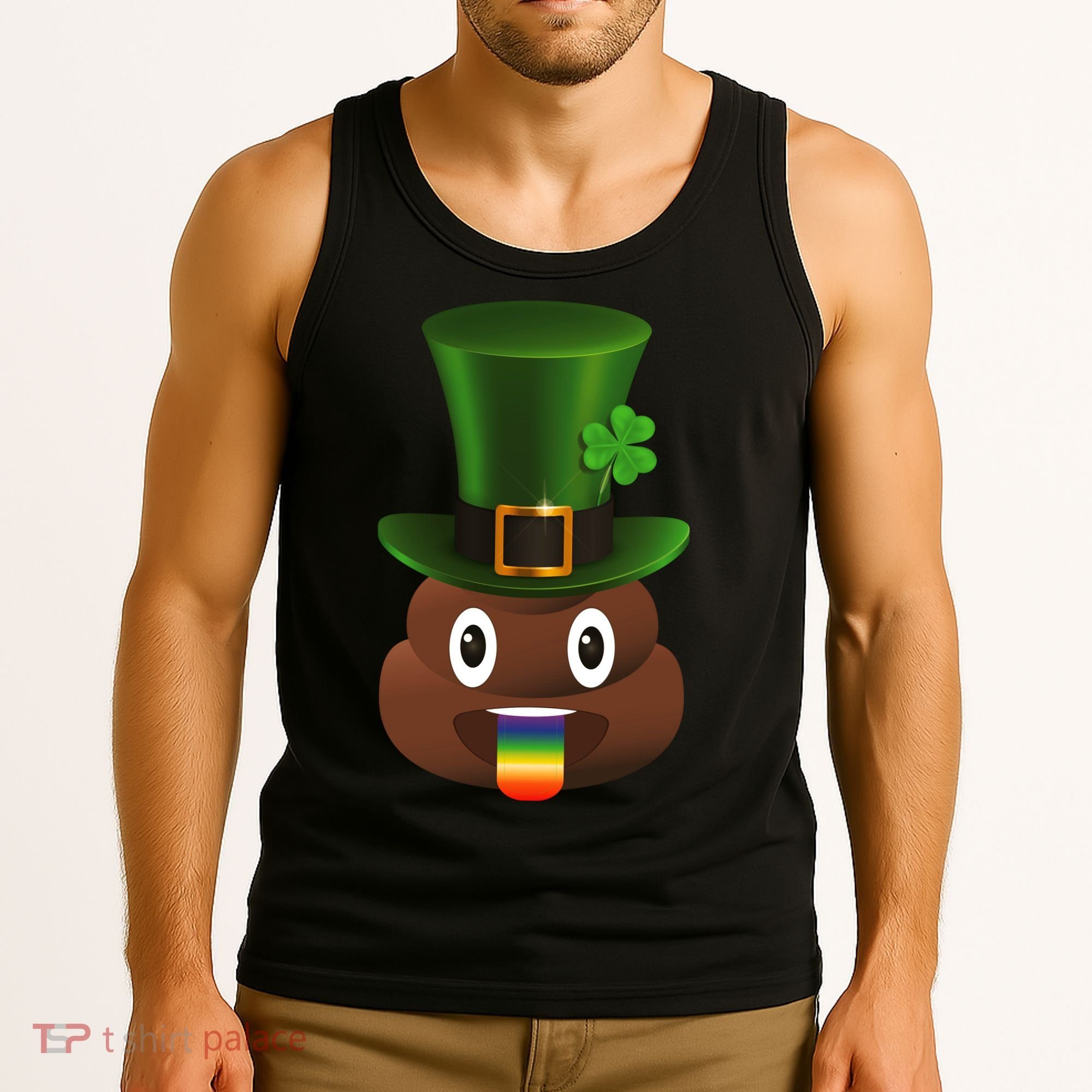 Leprechaun Poop Emoji Tank Top