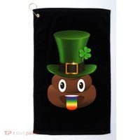 Leprechaun Poop Emoji Golf Towel thumb 0