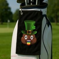 Leprechaun Poop Emoji Golf Towel thumb 2