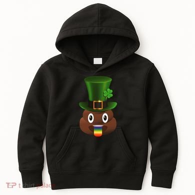 Leprechaun Poop Emoji Kids Hoodie