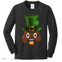 Leprechaun Poop Emoji Kids Long Sleeve Shirt thumb 0