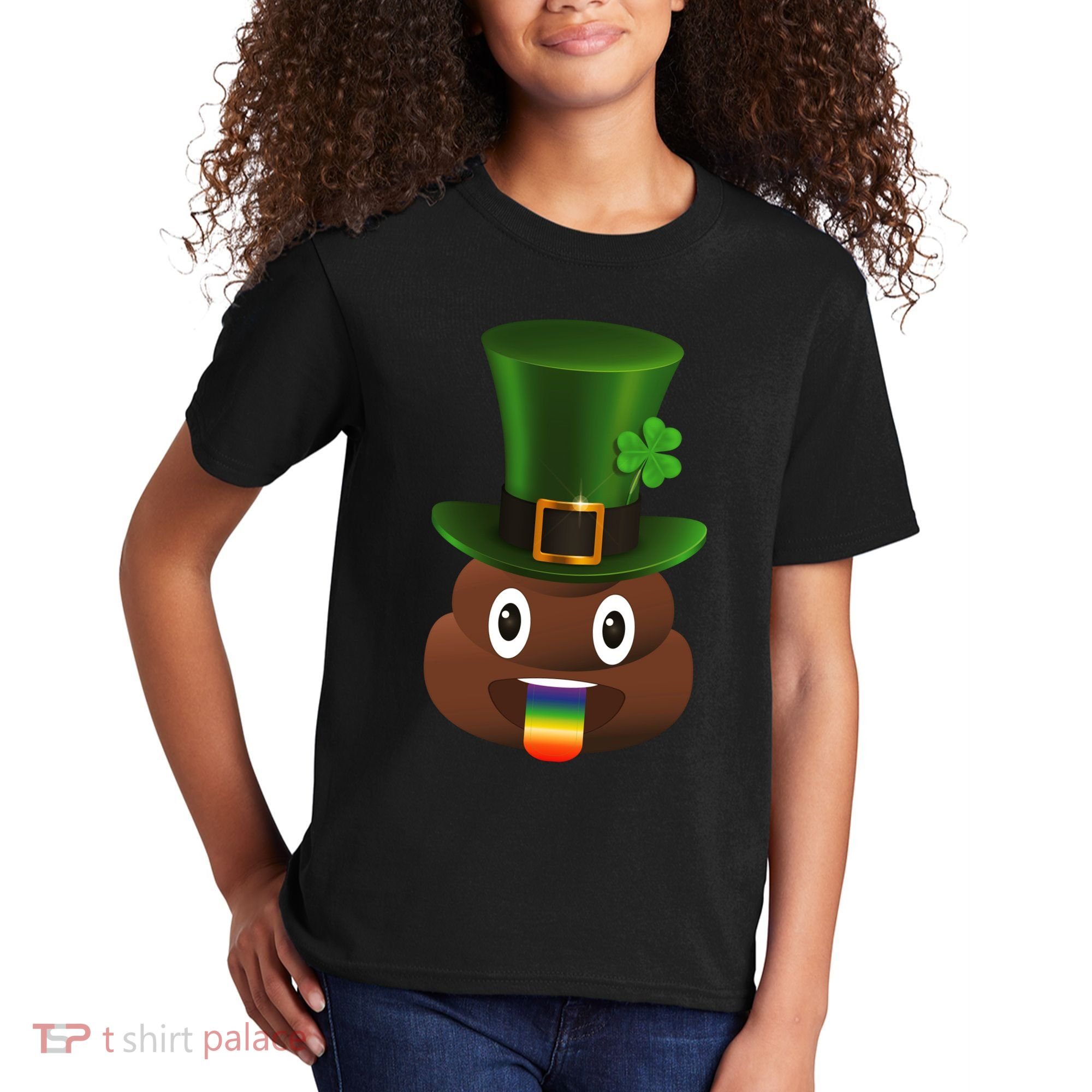 Leprechaun Poop Emoji Kids T-Shirt
