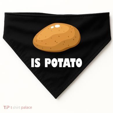 Is Potato Funny Meme Late Night USA-Made Doggie Bandana