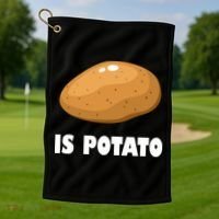 Is Potato Funny Meme Late Night Golf Towel thumb 1