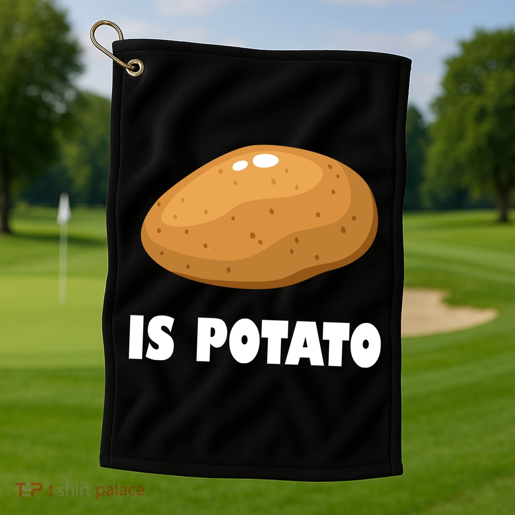 Is Potato Funny Meme Late Night Golf Towel