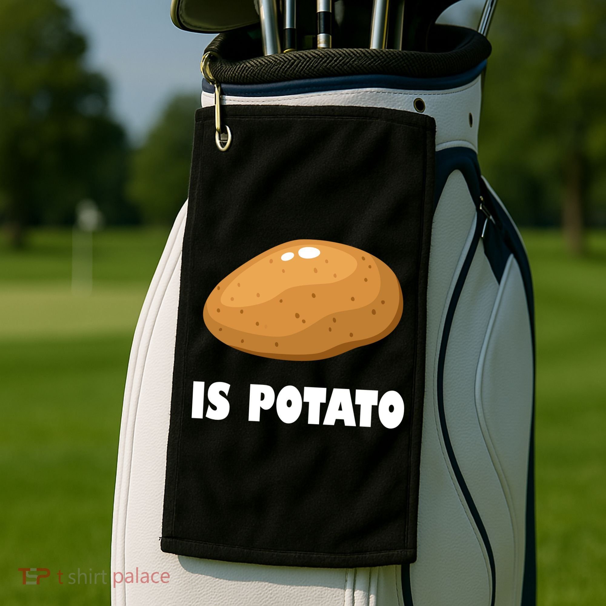 Is Potato Funny Meme Late Night Golf Towel