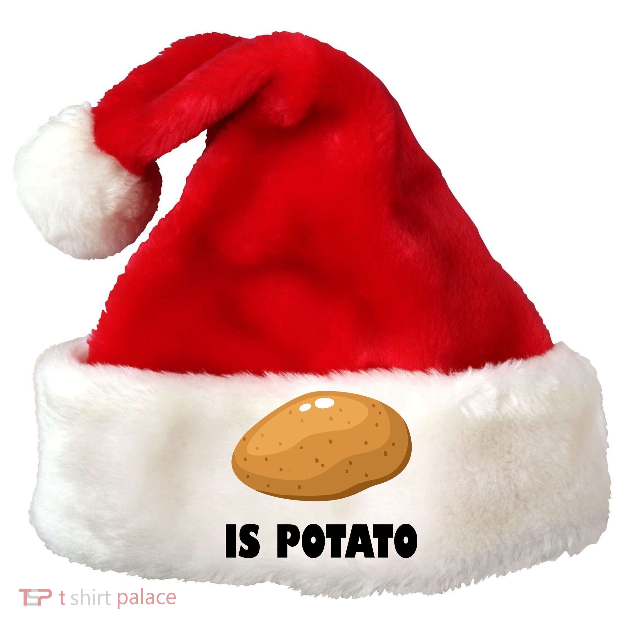 Is Potato Funny Meme Late Night Santa Hat