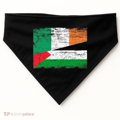 Ireland Palestine Flags Half Irish Half Palestinian USA-Made Doggie Bandana