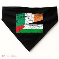Ireland Palestine Flags Half Irish Half Palestinian USA-Made Doggie Bandana thumb 0