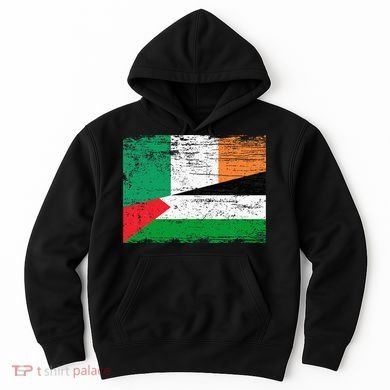 Ireland Palestine Flags Half Irish Half Palestinian Hoodie