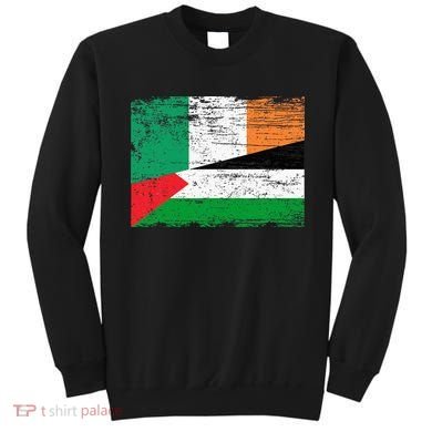 Ireland Palestine Flags Half Irish Half Palestinian Sweatshirt