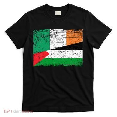 Ireland Palestine Flags Half Irish Half Palestinian T-Shirt