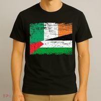 Ireland Palestine Flags Half Irish Half Palestinian T-Shirt thumb 3