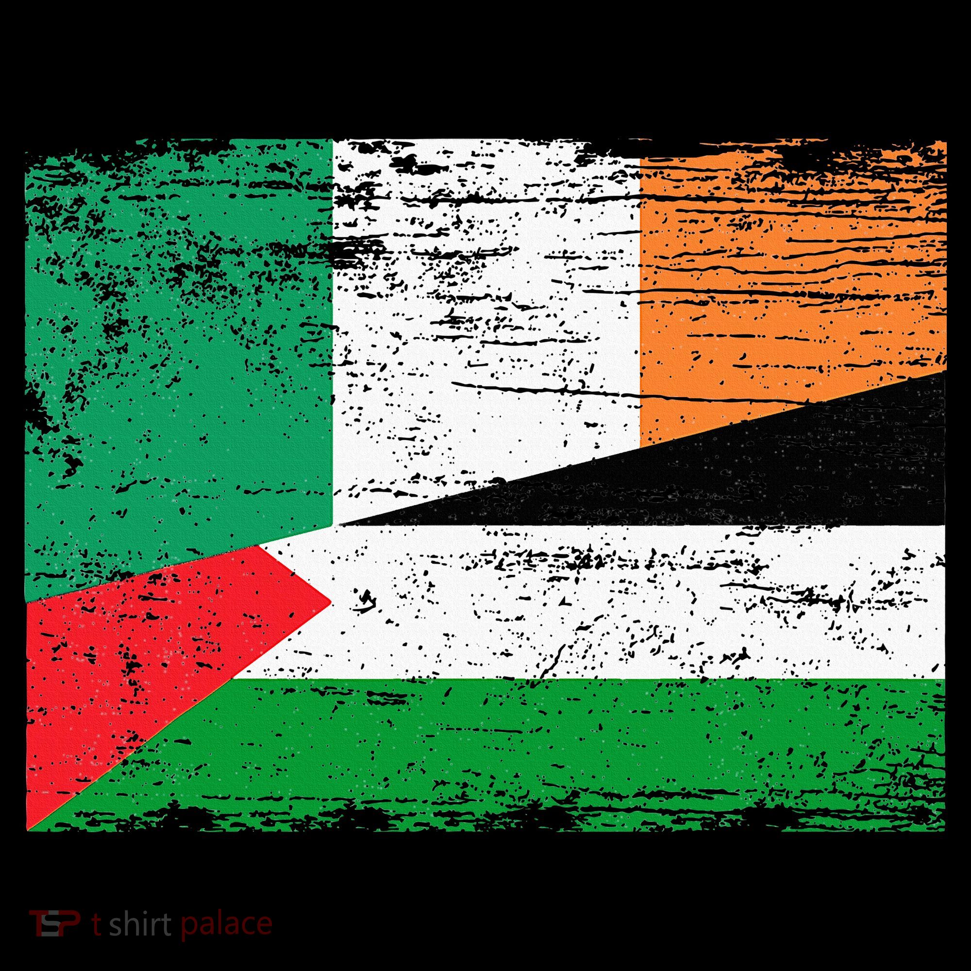 Ireland Palestine Flags Half Irish Half Palestinian Women's Hoodie