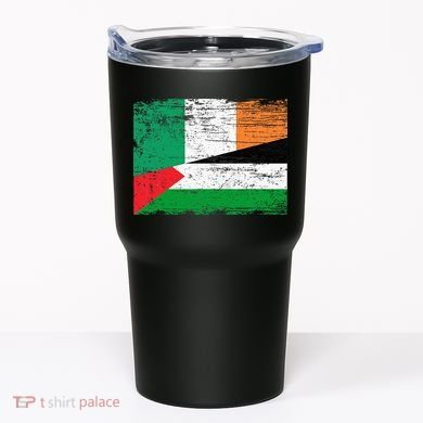 Ireland Palestine Flags Half Irish Half Palestinian Tumbler