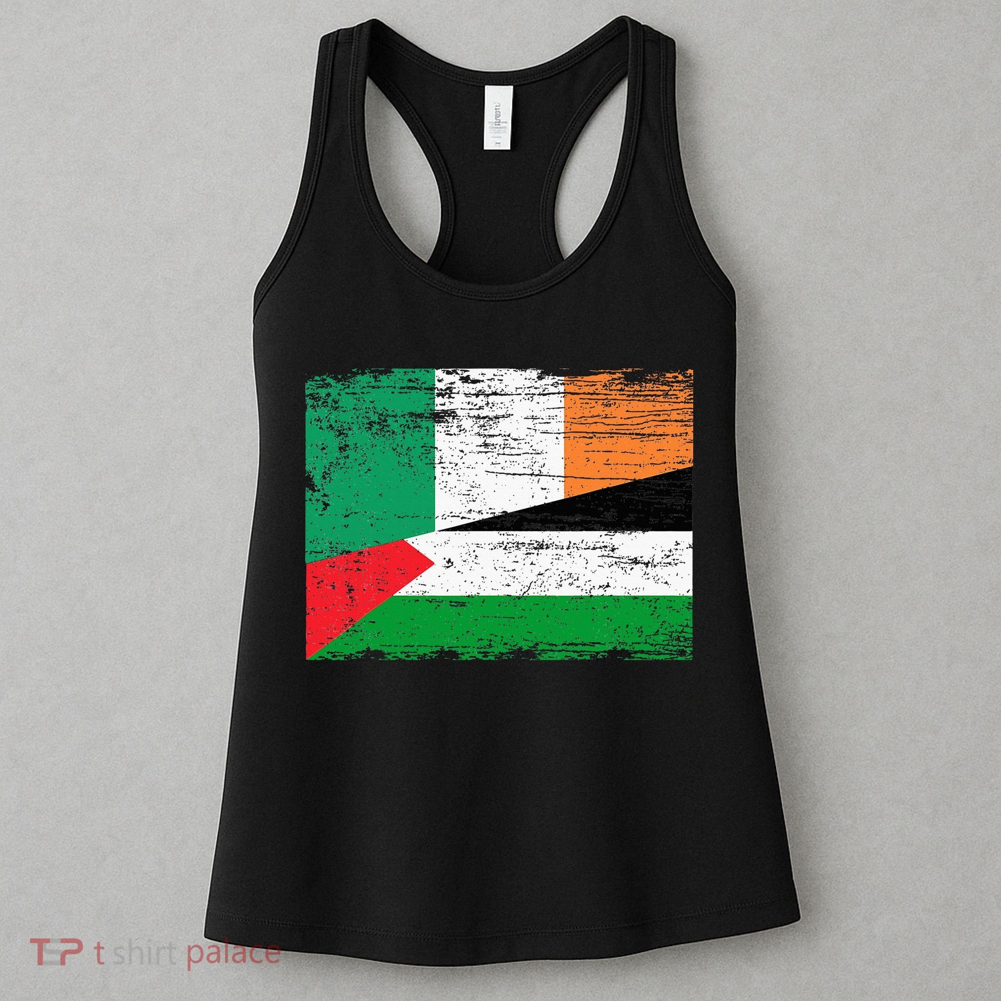 Ireland Palestine Flags Half Irish Half Palestinian Women's Tank Top