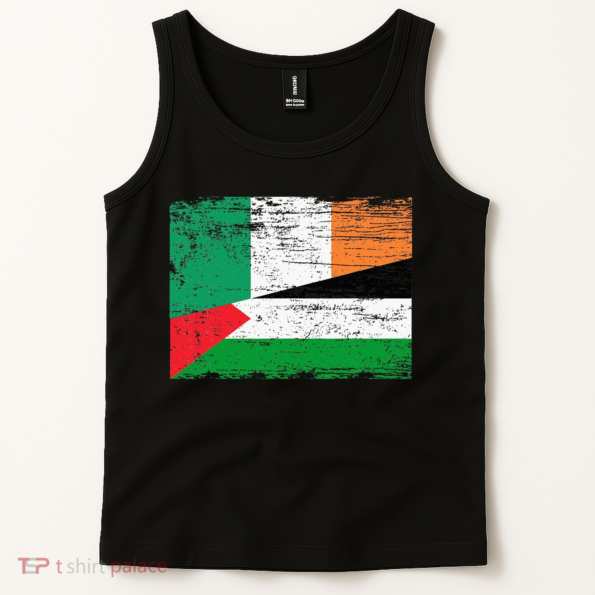 Ireland Palestine Flags Half Irish Half Palestinian Tank Top