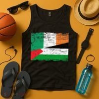Ireland Palestine Flags Half Irish Half Palestinian Tank Top thumb 4