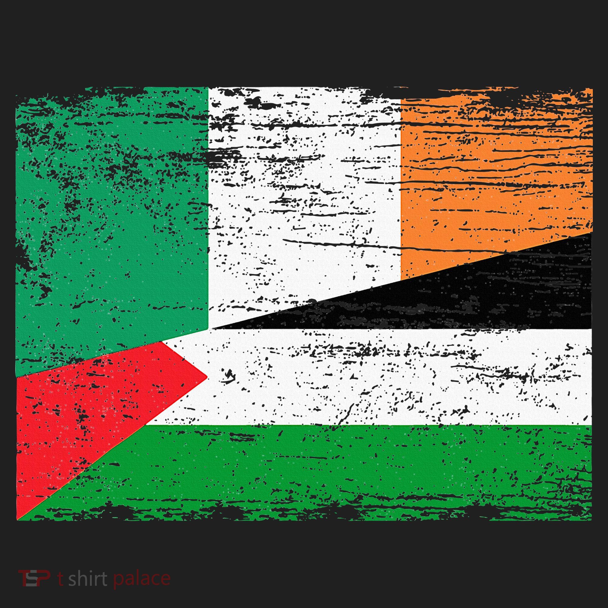 Ireland Palestine Flags Half Irish Half Palestinian Golf Towel