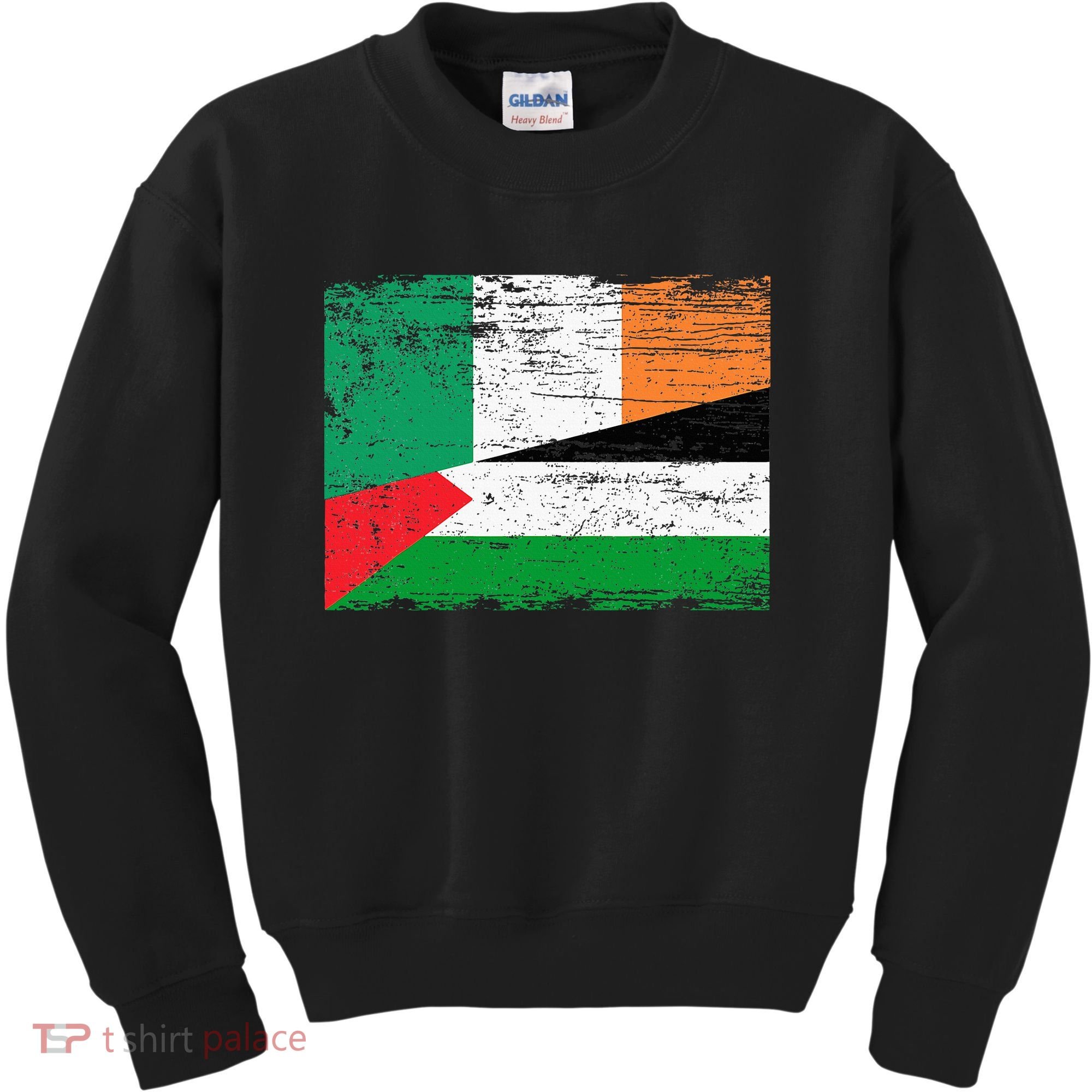 Ireland Palestine Flags Half Irish Half Palestinian Kids Sweatshirt